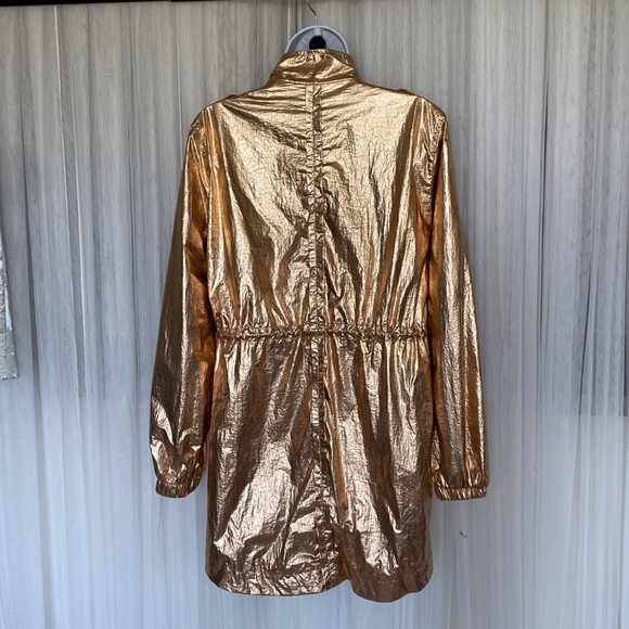 Sweet Rain brand! Metallic Gold/hint of rose Raincoat Size L - Picture 4 of 17